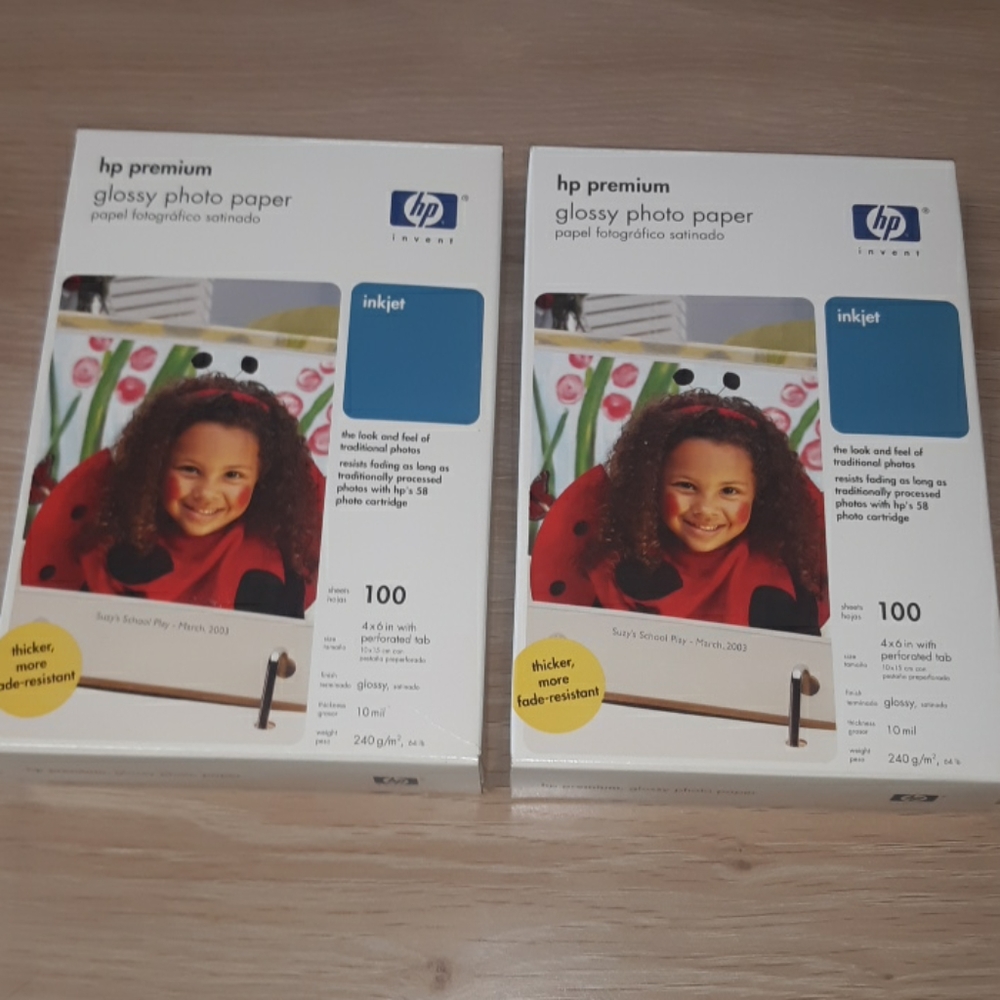 NWT Lot of 2 HP premium 4x6 glossy photo paper